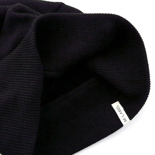 【抗がん剤治療】【医療用帽子】【ケア帽子】 ワッフル段々ワッチ：ブラック