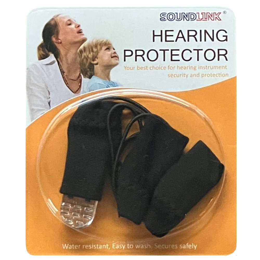 【両耳用】 補聴器落下防止カバー：ブラック