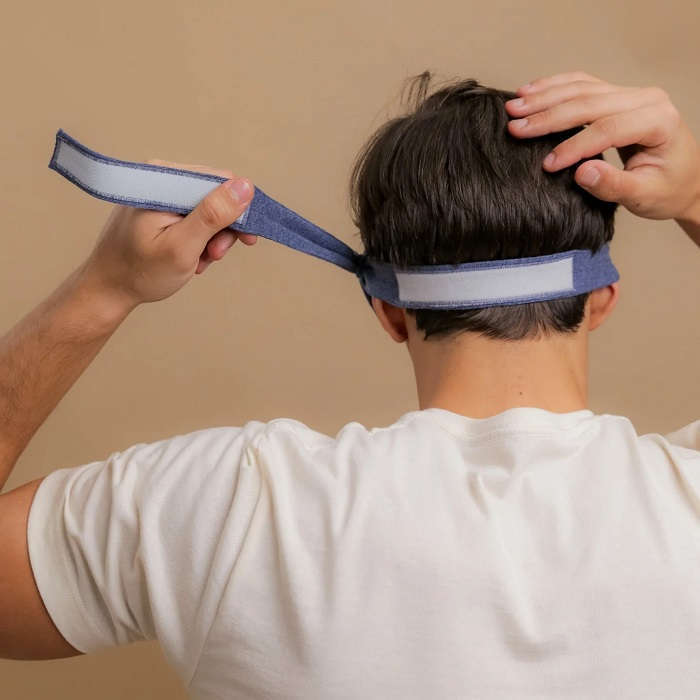 100%オーガニックコットン コトニーク アイマスク：ブルー