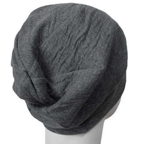 【抗がん剤治療】【医療用帽子】【ケア帽子】 オーガニックコットンダブルガーゼワッチ:ブラック