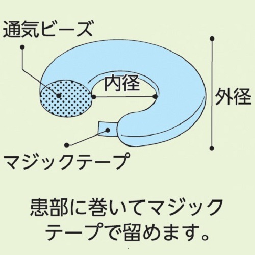 【患部保護】【術後クッション】通気ビーズパッド:ミディアム 専用固定ベルト付