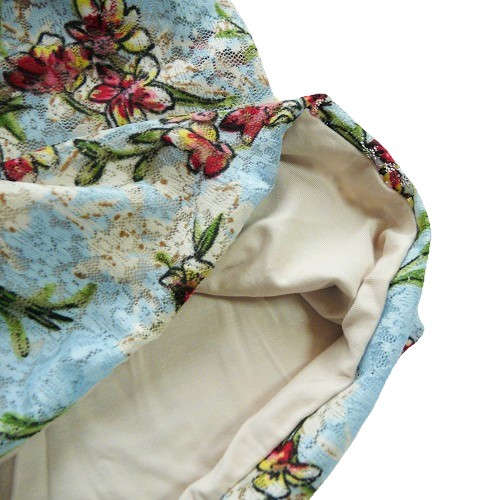 【抗がん剤治療】【医療用帽子】【ケア帽子】 アクアフラワーレースルースキャップ