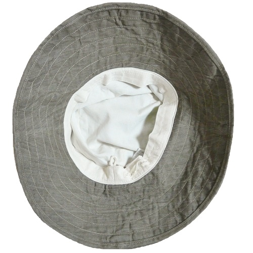 【外出用】【医療用帽子】 コットンハット:カーキリボンハット