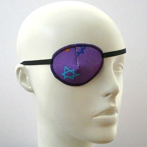 【ものもらい】【斜視】【眼瞼炎】　キッズ用眼帯：パープルスター