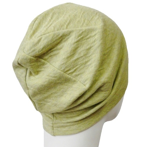 【抗がん剤治療】【医療用帽子】【ケア帽子】 オーガニックコットンダブルガーゼワッチ:ライム