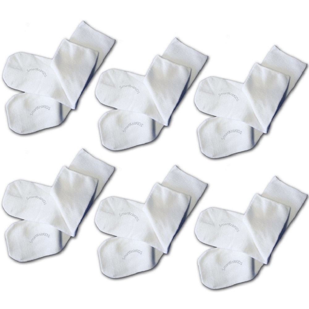 【感覚・触覚過敏症】【敏感肌】 肌に触れる縫い目ゼロ シームレスキッズソックス ホワイト 6足組