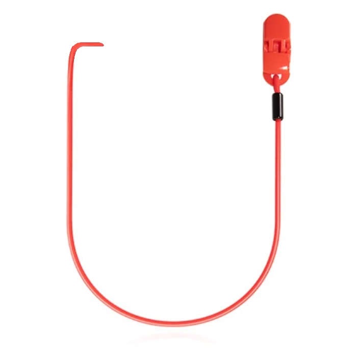 【片耳用】 補聴器落下防止クリップ付き シリコンストラップ ：レッド