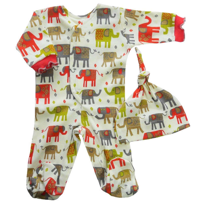 【未熟児】【低出生体重児】【早産児】【NICU】用 ベビー服： 長袖カバーオール 帽子付き エラ