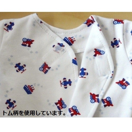 【未熟児】【低出生体重児】【早産児】【NICU】用 ベビー服： 長袖カバーオール 帽子付き エラ