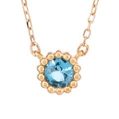 ミルグレイン ブルートパーズ ネックレス /b0029bt|その他カラーストーンネックレス|ネックレス