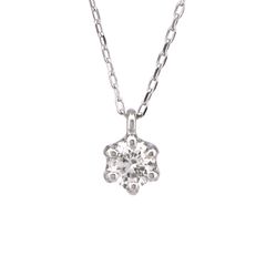 6本爪 ダイヤモンド ネックレス 0.08ct /b0045|ダイヤモンドネックレス|ネックレス