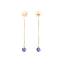 タンザナイト チャームピアス /c0162tz|その他カラーストーンピアス|ピアス・イヤリング