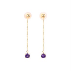 アメシスト チャームピアス /c0162am|その他カラーストーンピアス|ピアス・イヤリング
