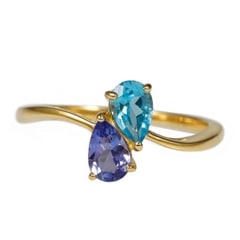 タンザナイト×ブルートパーズ リング /c0591tzbt|twin stone collection|コレクション