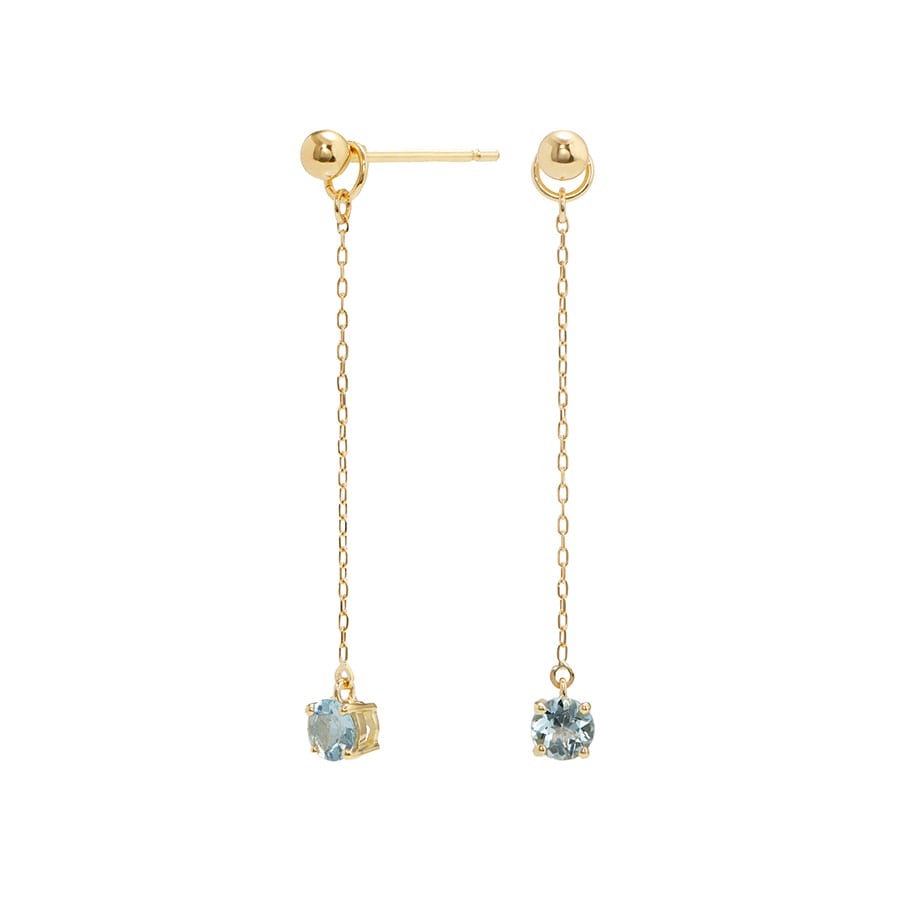 ホワイトトパーズ　１８Ｋ　ピアス、イアリング　チャーム （２個組） ブルートパーズ チャームピアス /c0162bt ジュエリー専門店 malvaceae