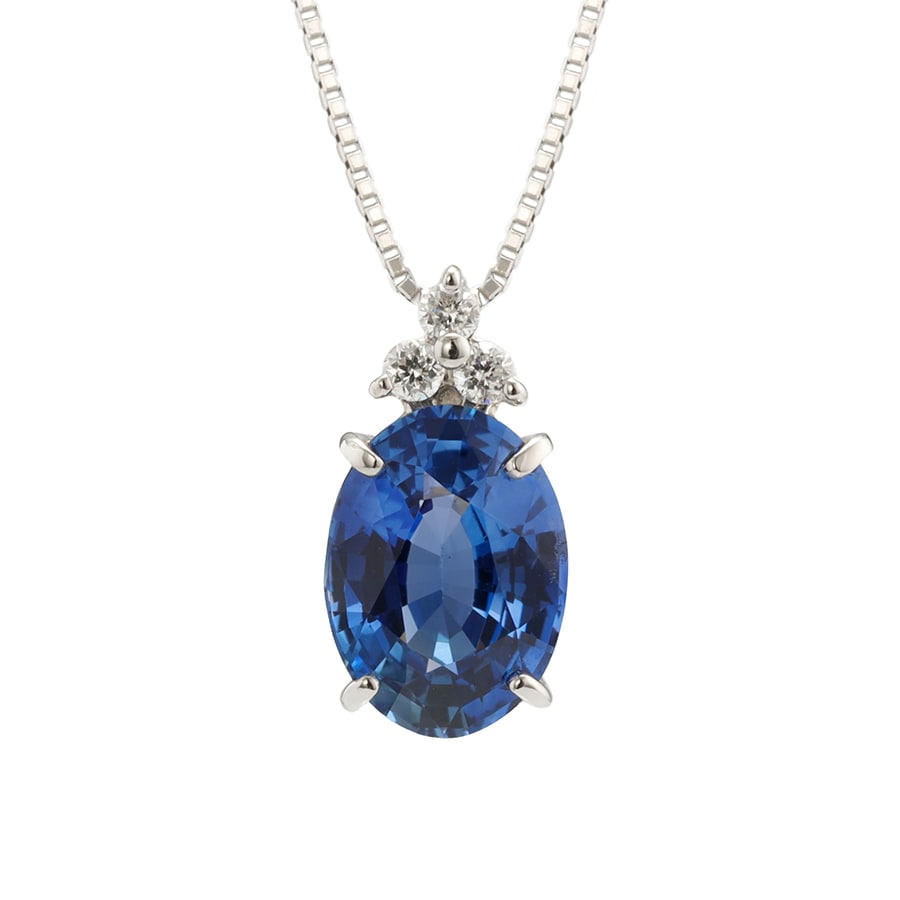 Pt トリア ロイヤルブルーサファイア ネックレス 1ct /s0405sr