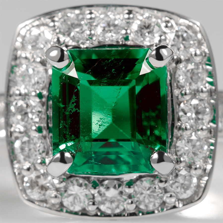 エメラルド リング Pt950 /s0580empt ジュエリー専門店 malvaceae