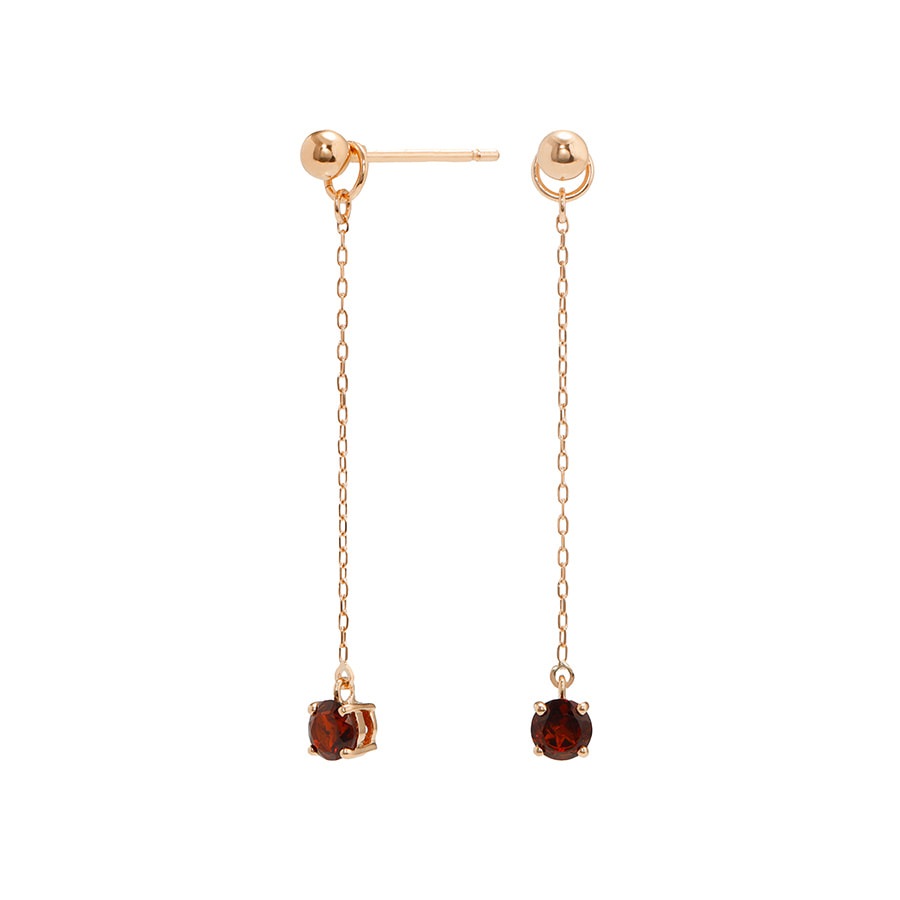 ガーネット チャームピアス /c0162ga ジュエリー専門店 malvaceae