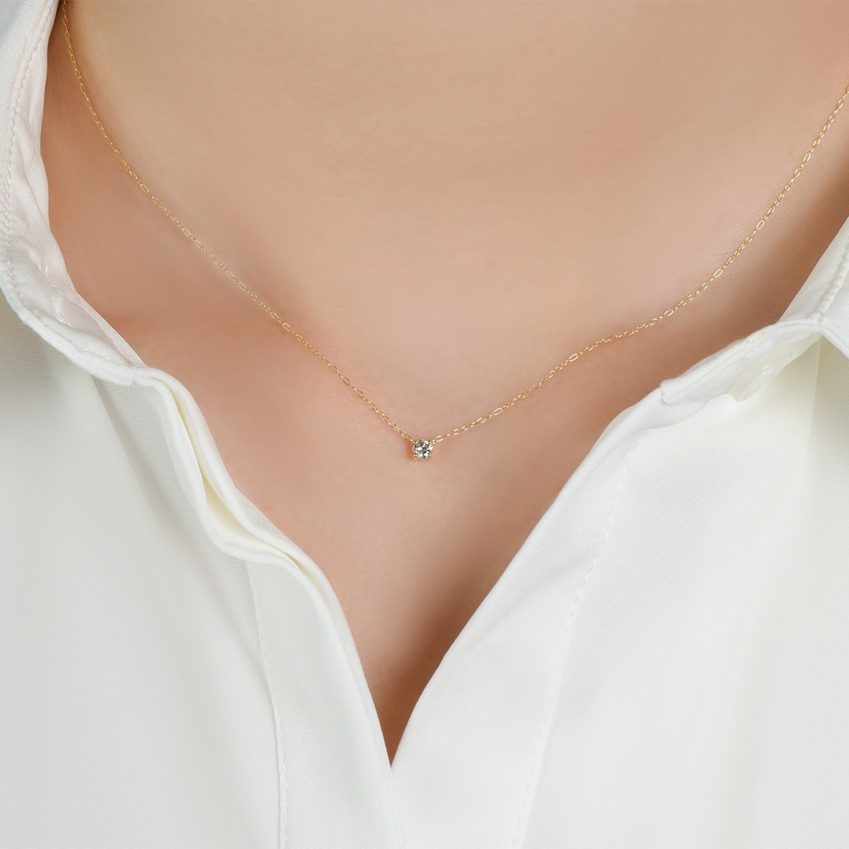 4本爪 ダイヤモンド ネックレス 0.10ct /b0043 ジュエリー専門店