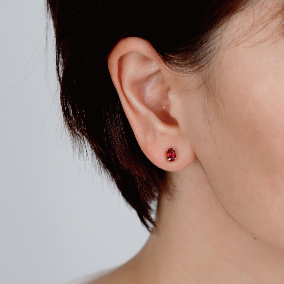 合成ルビー　ピジョンブラッド　PT900 ピアス ピジョンブラッドカラールビー ダイヤモンドピアス R 1.34ct D