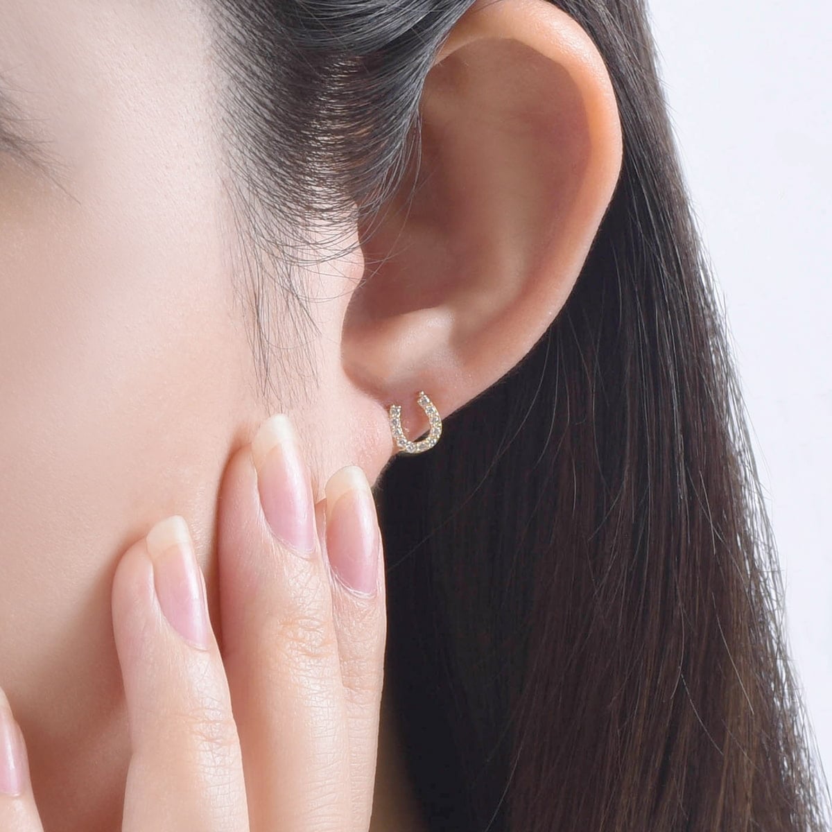 ダイヤモンド ピアス ホースシュー /b0416da ジュエリー専門店