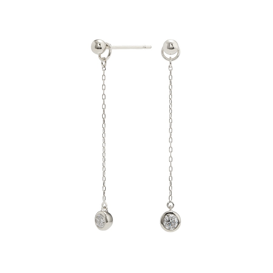 ピアス、イヤリングのチャーム　ダイヤモンド フクリン ダイヤモンド チャームピアス /c0244da ジュエリー専門店