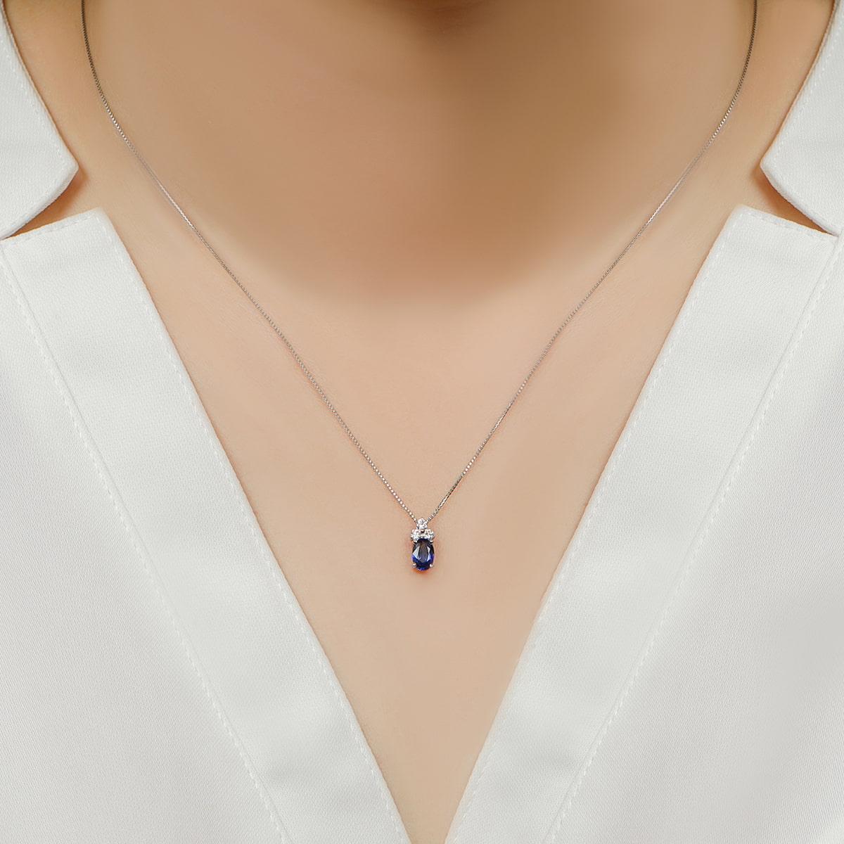 トリア コーンフラワーブルーサファイア ネックレス /s0204sc