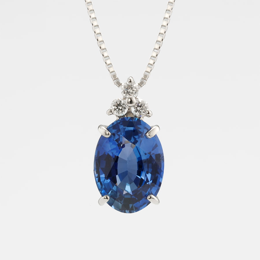 Pt トリア ロイヤルブルーサファイア ネックレス 1ct /s0405sr