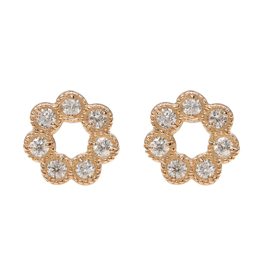 サークル ダイヤモンド ピアス