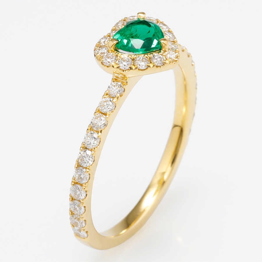 11月14日 20:00発売｜K18 エメラルド リング ハート /s0656emyg