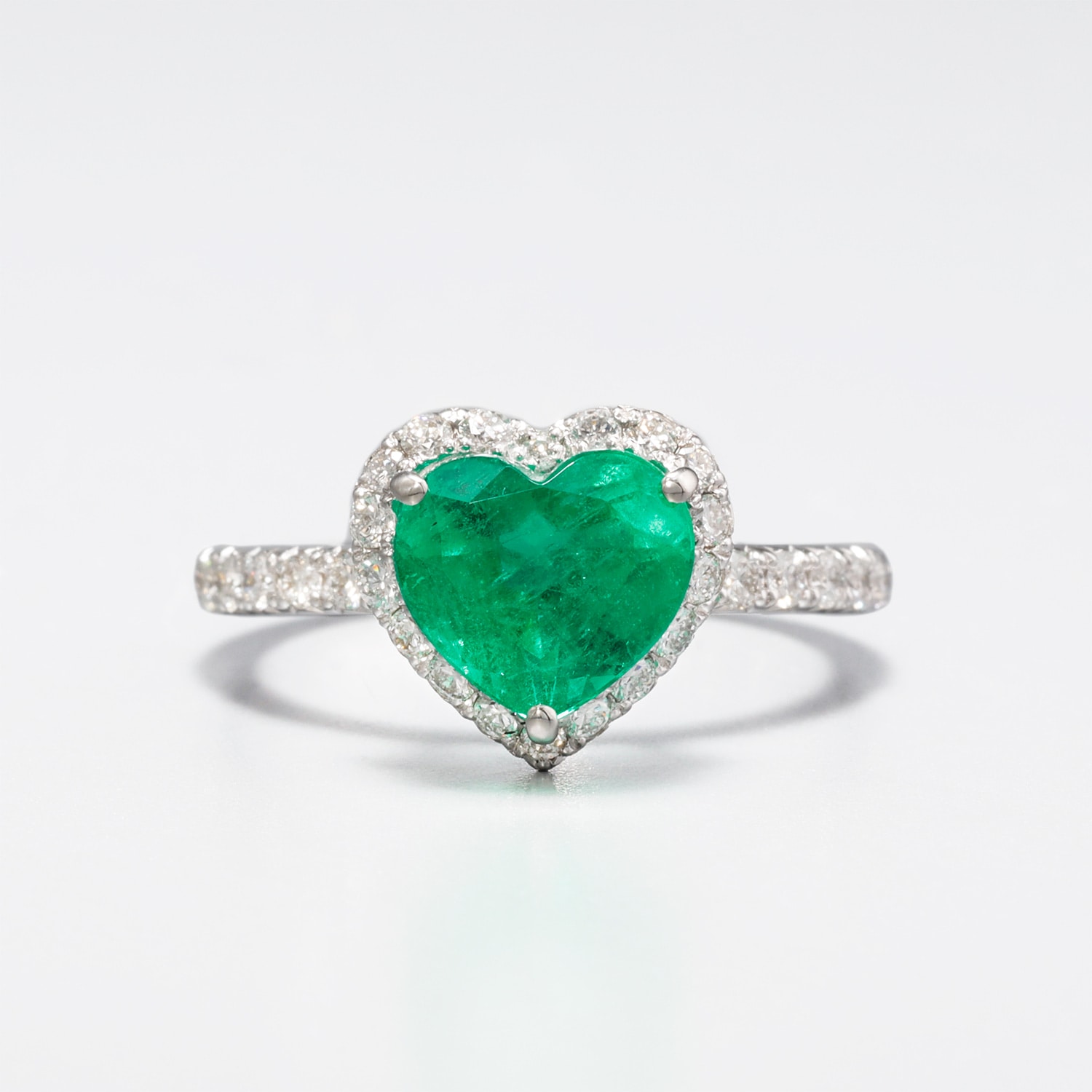 11月14日 20:00発売｜Pt エメラルド リング ハート /s0658empt