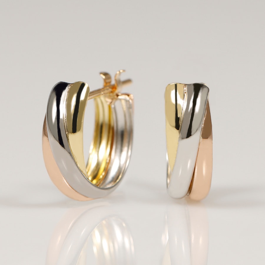 コンビ・スリーカラー フープピアス medium /a0561mt ジュエリー専門店