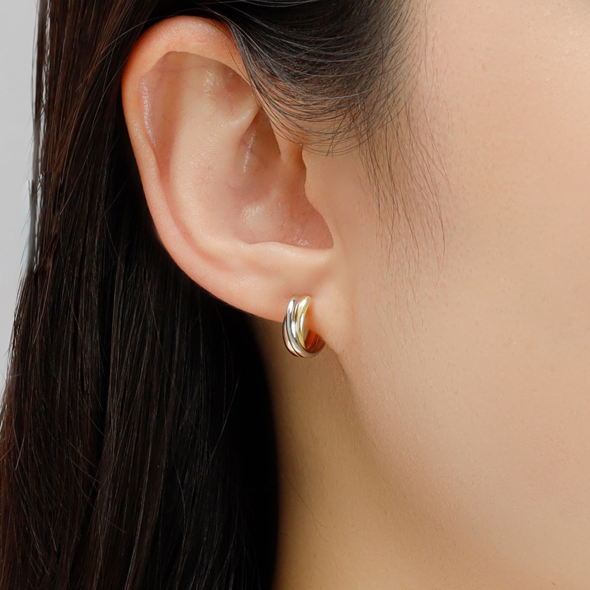 コンビ・スリーカラー フープピアス medium /a0561mt ジュエリー専門店