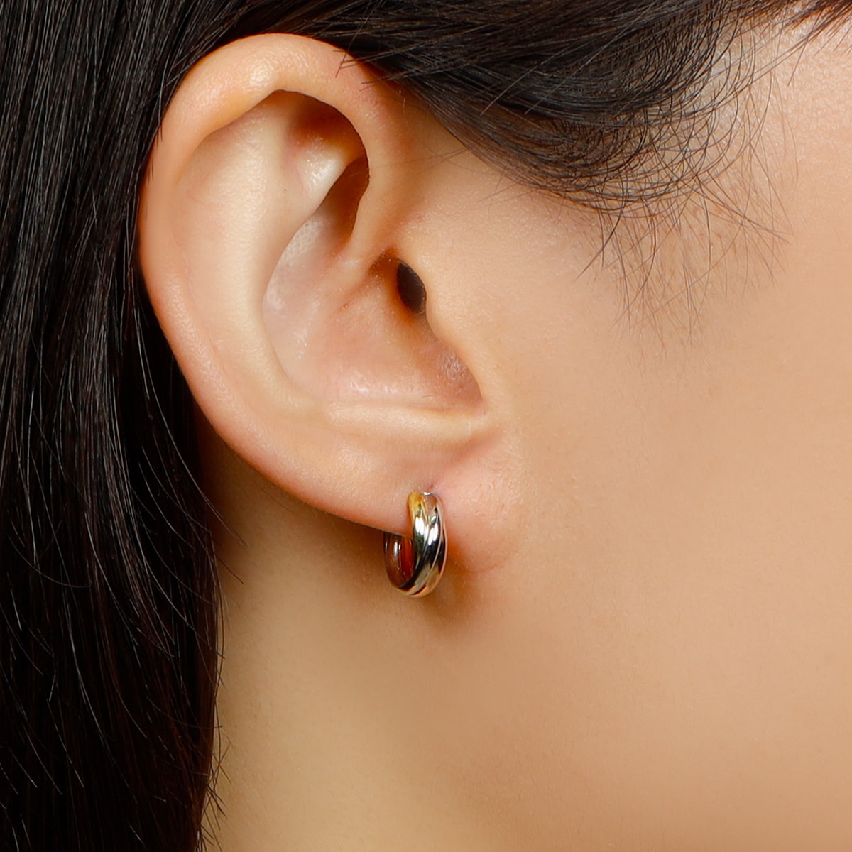 コンビ・スリーカラー フープイヤリング medium /a0561mteg ジュエリー