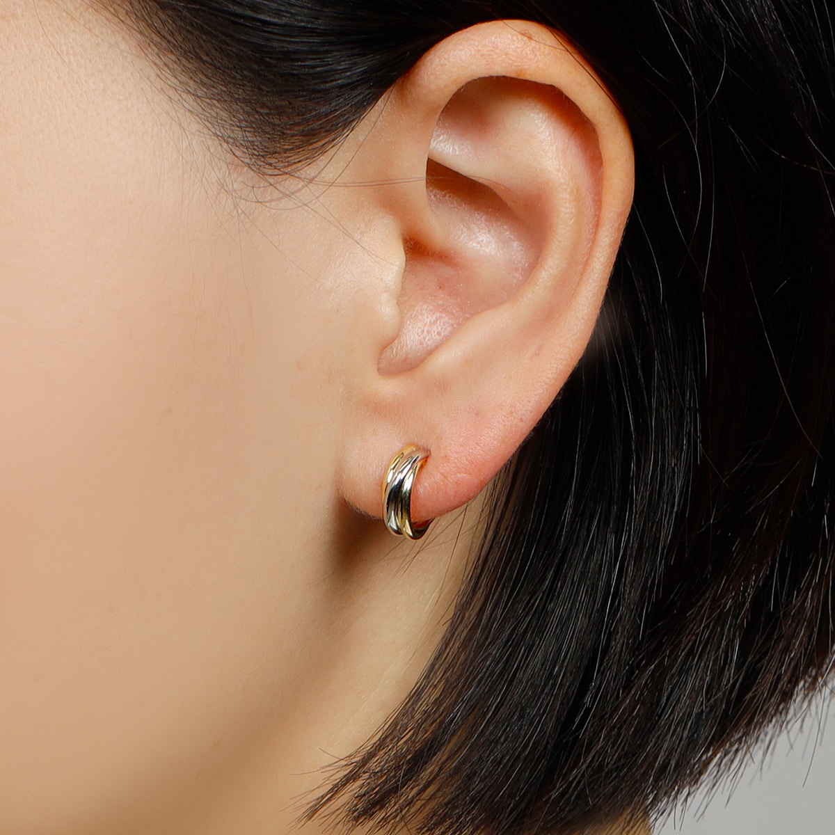 コンビ・スリーカラー フープイヤリング medium /a0561mteg ジュエリー