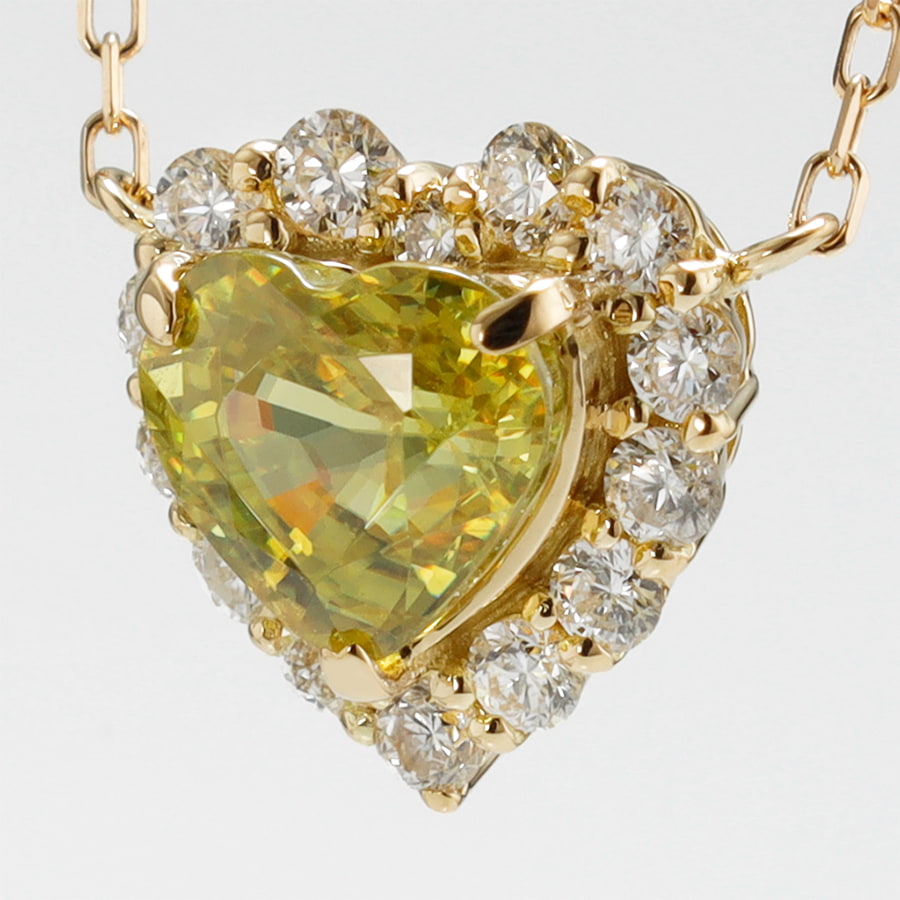 7月誕生石☆ダイヤよりも輝く虹色のスパーク】スフェーン ネックレス