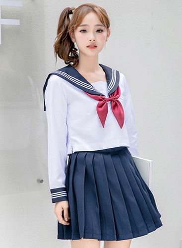 【取り寄せ】JK制服/長袖セーラー服女子高生《ハロウィンコスプレ2点セット》【Malymoon/マリームーン】【odr6712】