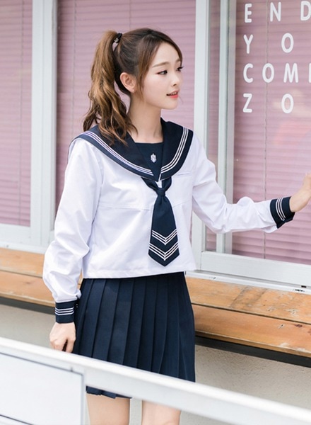 取り寄せ】制服 コスプレ 女子高生 ミニスカ 長袖セーラー服 かわいい 
