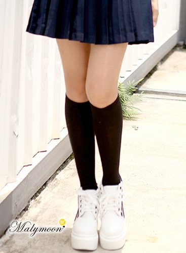 【ネコポス送料220円】【即日発送】黒ソックス/ハイソックス/女子高生スクールソックス/JK制服《ハロウィンコスプレ1点セット》【Malymoon/マリームーン】【1214】