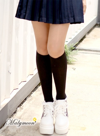 【ネコポス送料220円】【即日発送】黒ソックス/ハイソックス/女子高生スクールソックス/JK制服《ハロウィンコスプレ1点セット》【Malymoon/マリームーン】【1214】