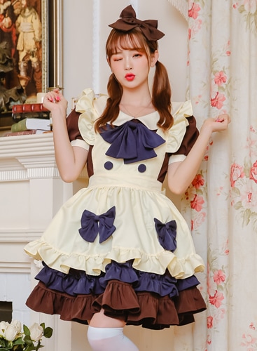 【レビュー投稿で白ニーハイプレゼント】【odr】完全受注オーダー高級メイド服《かわいいコスプレ6点セット》【odr8112】