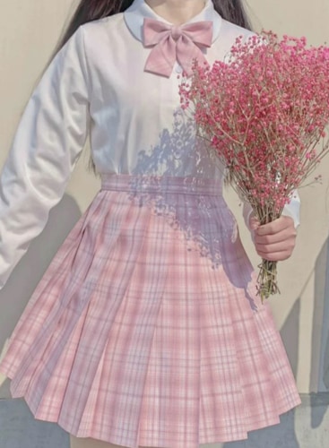 【取り寄せ】チェック柄JK制服セット16カラー(長袖)《ハロウィンコスプレ3点セット》【Malymoon/マリームーン】【odr6773-2】