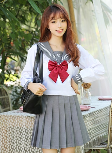 JK制服/長袖セーラー服女子高生《ハロウィンコスプレ3点セット》【Malymoon/マリームーン】【8160】