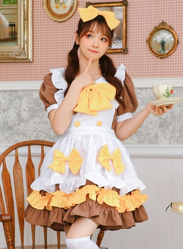 【取り寄せ】【レビュー投稿で白ニーハイプレゼント】完全受注オーダー高級メイド服《かわいいコスプレ3点セット》【odrm8156】