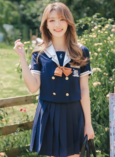 JK制服/セーラー服女子高生コスプレ《ハロウィンコスプレ3点セット》【Malymoon/マリームーン】【8829】