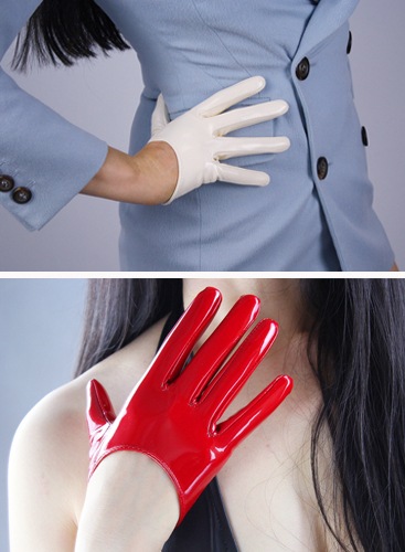 【ネコポス送料220円】エナメルショートグローブ《セクシーコスプレ小物》【s00495】