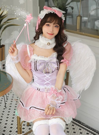 【うらまるコラボ】【即日発送】ピンクエンジェル《ハロウィンコスプレ7点セット》【Malymoon/マリームーン】【8878】|オリジナルコスチューム(original design costume)