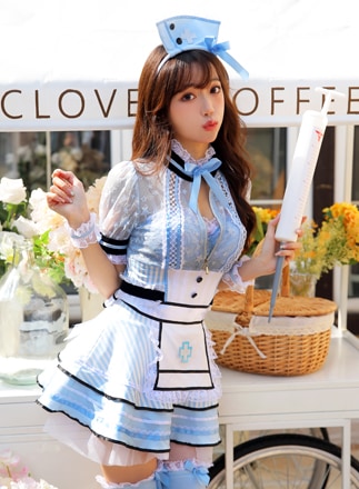 【即日発送】ジッパーナース《ハロウィンコスプレ7点セット》【Malymoon/マリームーン】【s9542】