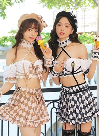 【即日発送】アイドルっぽい制服コスチューム《ハロウィンコスプレ6点セット》【Malymoon/マリームーン】【9569】
