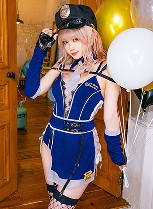【即日発送】タイトポリススーツ《ハロウィンコスプレ10点セット》【Malymoon/マリームーン】【9583】|オリジナルコスチューム(original design costume)